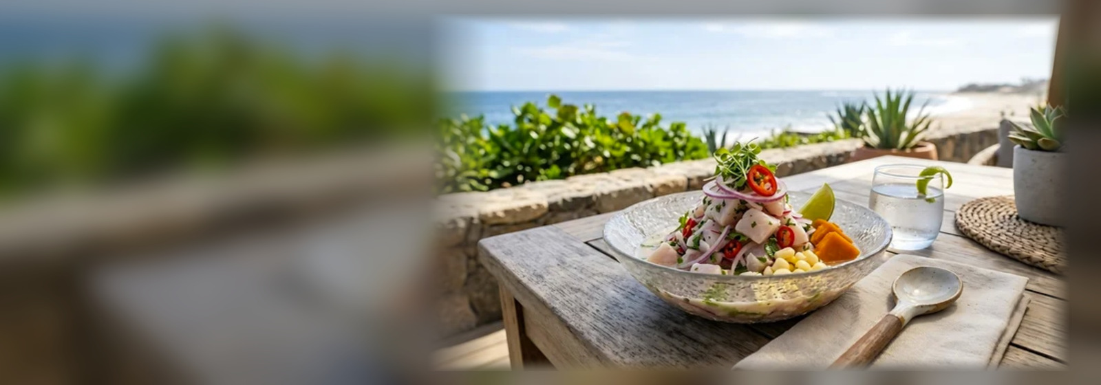 Ceviche peruano frente al mar